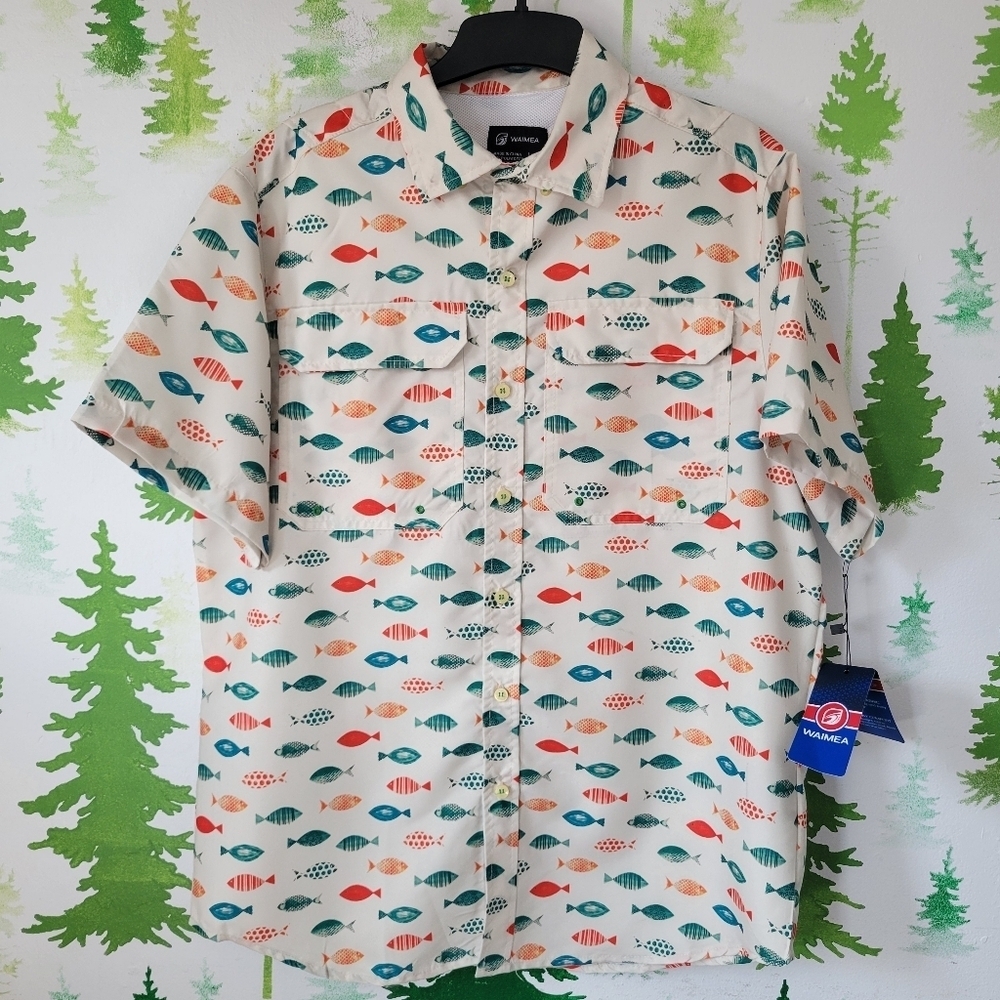 New Waimea lightweight Fish Print Short Sleeve Shirt.